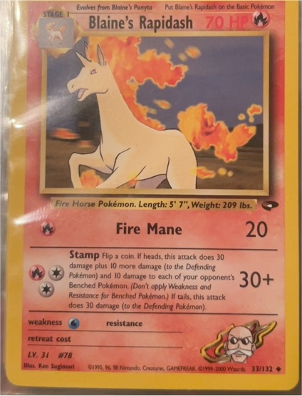 2000 Pokémon Gym Challenge #33 Blaine's Rapidash — front