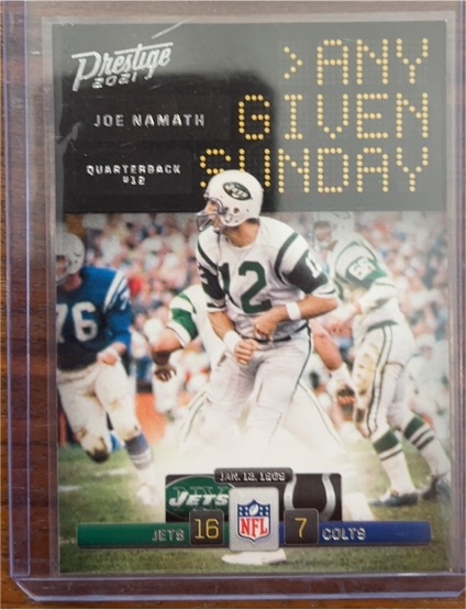 2021 Panini Prestige Any Given Sunday #AGS-JN Joe Namath — front