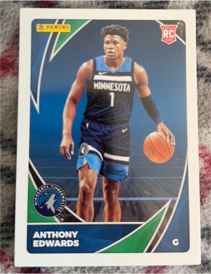 2020-21 Panini Sticker & Card Collection #81 Anthony Edwards Rookie Card — front