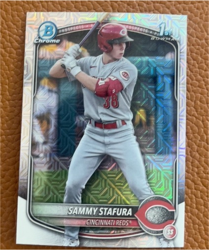 2025 Bowman Chrome Prospects #BCP-100 Sammy Stafura — front