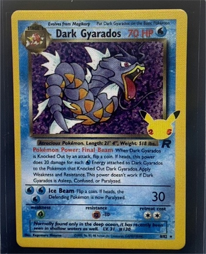 1999 Pokémon Team Rocket #8 Dark Gyarados — front