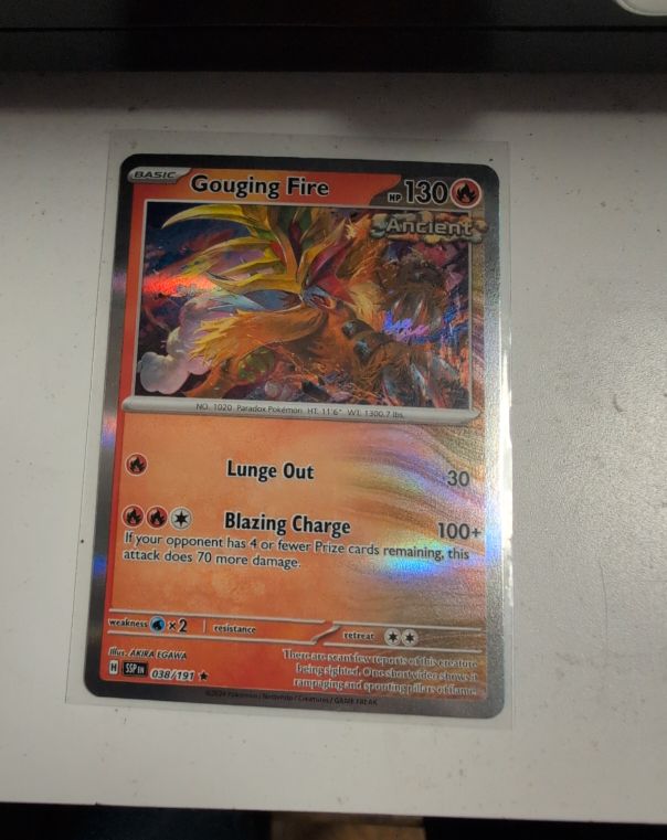 2024 Pokemon SV08: Surging Sparks #038 Gouging Fire — front