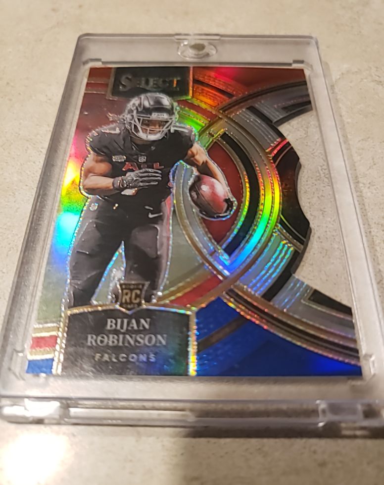 2023 Panini Select Premier Level Silver Prizm Die-Cut #180 Bijan Robinson Rookie — front