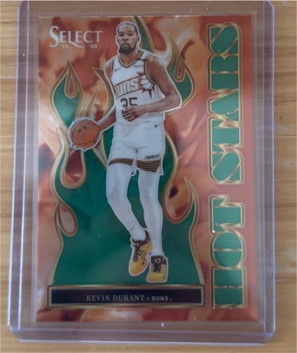 2024-25 Panini Select #14 Kevin Durant Hot Stars Green Prizm — front