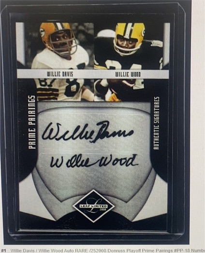 2008 Donruss Leaf Limited Prime Pairings #PP-18 Willie Davis / Willie Wood — front