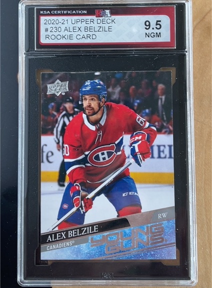 2020-21 Upper Deck #230 Alex Belzile Rookie Card — front