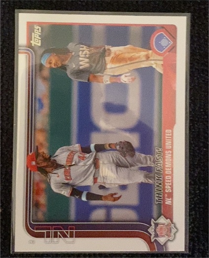2025 Topps Series 2 #639 Elly De La Cruz & CJ Abrams Think Fast NL Speed Demons United — front