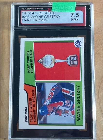 1983-84 O-Pee-Chee #203 Wayne Gretzky Hart Trophy — front