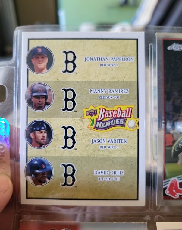 2008 Upper Deck Baseball Heroes #198 Jonathan Papelbon Manny Ramirez Jason Varitek David Ortiz — front