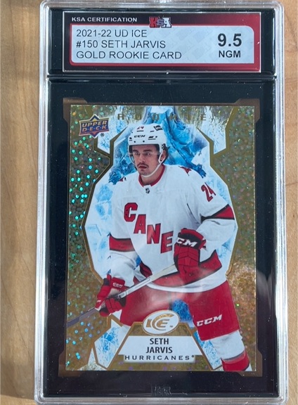 2021-22 Upper Deck Ice #150 Seth Jarvis Gold Rookie Card — front