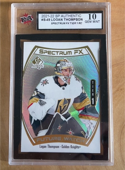 2021-22 SP Authentic #S-49 Logan Thompson Spectrum FX Tier 1 RC — front