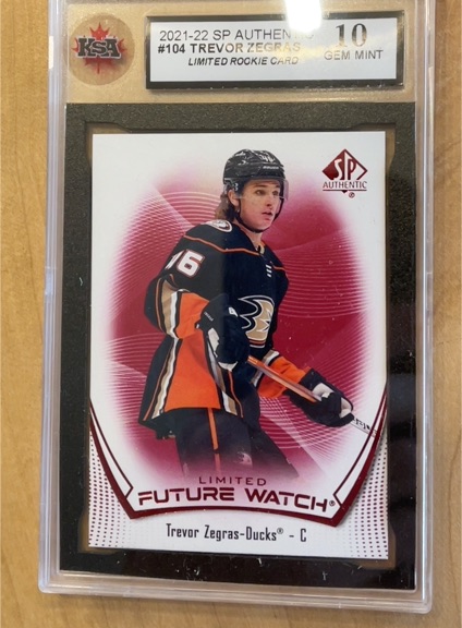 2021-22 Upper Deck SP Authentic #104 Trevor Zegras Limited Red Future Watch — front