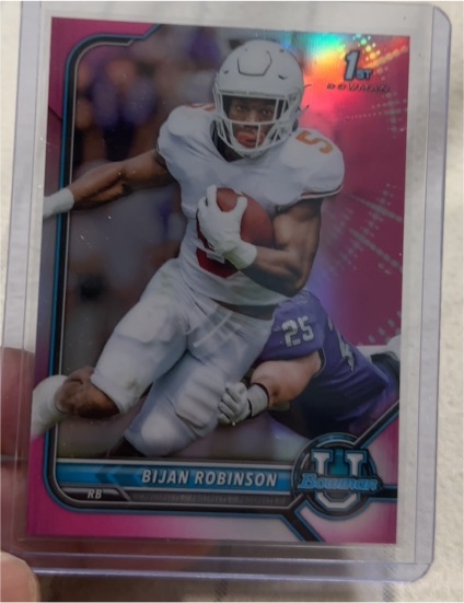 2022 Bowman University #31 Bijan Robinson Pink Refractor — front