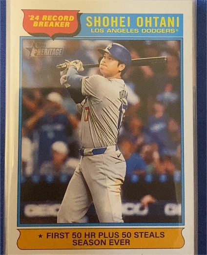 2025 Topps Heritage #1 Shohei Ohtani '24 Record Breaker — front