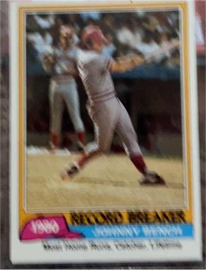 1981 Topps Record Breaker #201 Johnny Bench — front