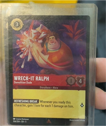 Lorcana Shimmering Skies #104 Wreck-It Ralph Demolition Dude — front