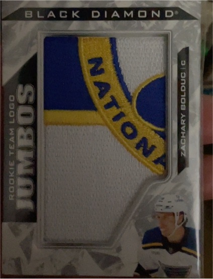 2024-25 Upper Deck Black Diamond Rookie Team Logo Jumbos #RTL-ZB Zachary Bolduc — front