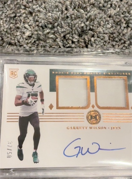 2022 Panini Encased Rookie Dual Swatch Signatures #RSS-GW Garrett Wilson — front