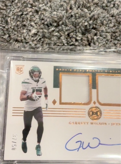 2022 Panini Encased Rookie Dual Swatch Signatures #RSS-GW Garrett Wilson — front