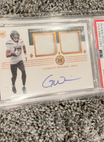 2022 Panini Encased Rookie Dual Swatch Signatures #RSS-GW Garrett Wilson — front