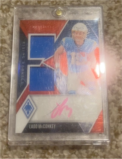 2024 Panini Phoenix Rising Rookies Dual Patch Auto Ladd McConkey #RRDP-LMY — front