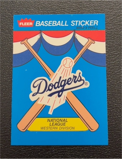 1989 Fleer Team Stickers #20 Los Angeles Dodgers Logo — front