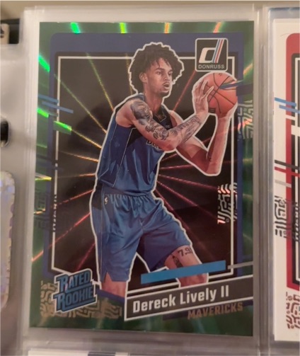 2023-24 Donruss #233 Dereck Lively II Green Laser Rated Rookie — front