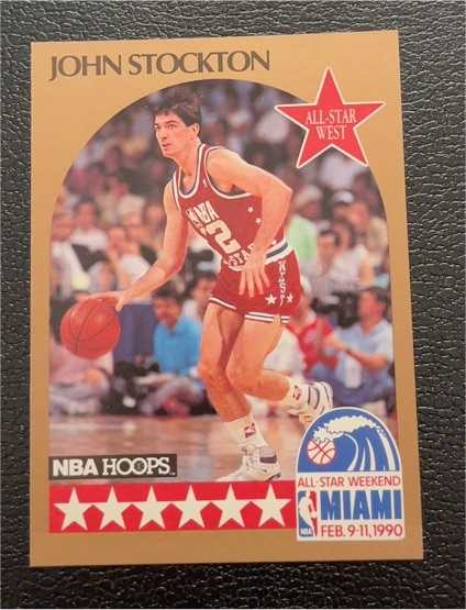 1990-91 NBA Hoops #25 John Stockton — front