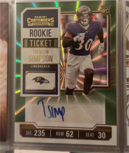2023 Panini Contenders #300 Trenton Simpson Rookie Ticket — front