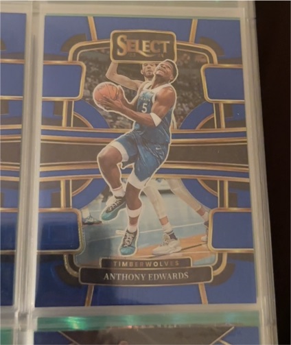 2023-24 Panini Select #37 Anthony Edwards Blue Prizm Concourse — front