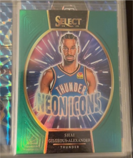 2024-25 Panini Select #10 Shai Gilgeous-Alexander Neon Icons Green Prizm — front