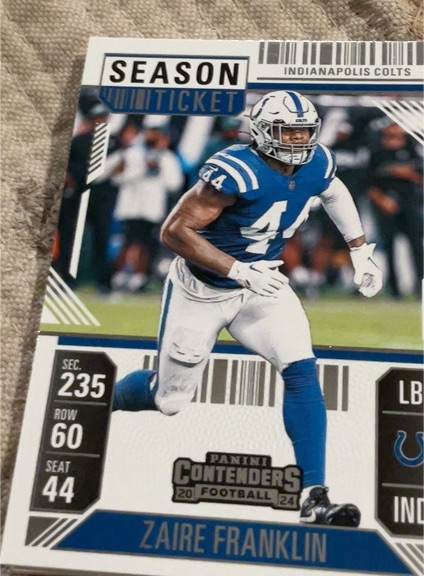 2024 Panini Contenders Season Ticket #44 Zaire Franklin — front