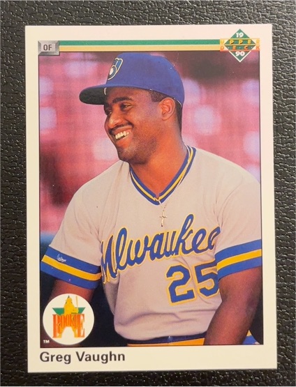 1990 Upper Deck #25 Greg Vaughn — front