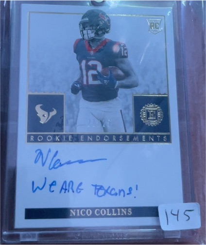 2021 Panini Encased Rookie Endorsements #RE-NC Nico Collins — front
