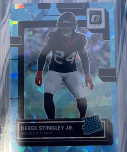 2022 Donruss Optic #244 Derek Stingley Jr. Rated Rookie Pink Prizm Texans — front