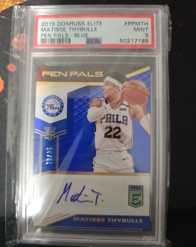 2019 Donruss Elite #PPMTH Matisse Thybulle Pen Pals Blue Auto — front