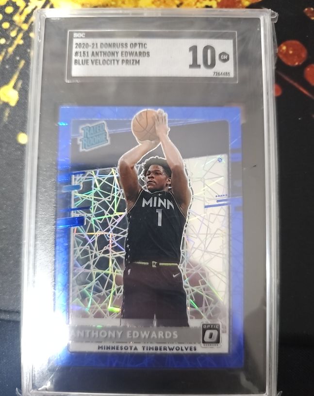 2020-21 Donruss Optic #151 Anthony Edwards Blue Velocity Prizm — front