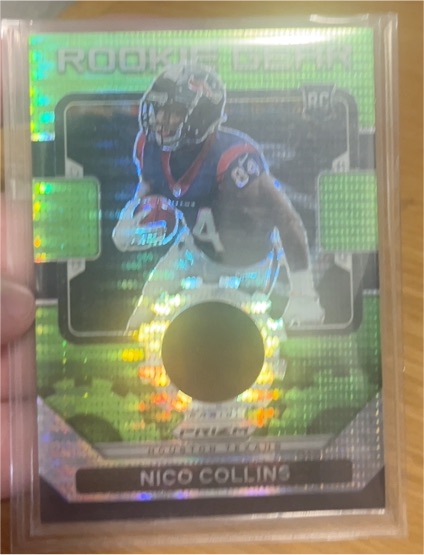 2021 Panini Prizm Rookie Gear Neon Green Pulsar #RG-24 Nico Collins — front