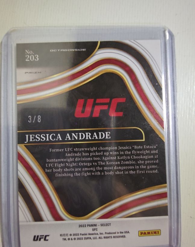 2022 Panini Select UFC Octagonside Red Disco Prizm #203 Jessica Andrade — front
