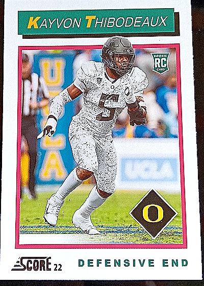 2022 Panini Score 1992 Throwback Rookie #TB7 Kayvon Thibodeaux — front