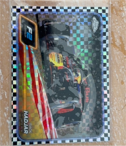 2024 Topps Chrome Formula 1 Checker Flag Refractors #113 Isack Hadjar — front