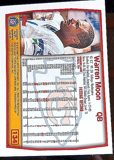1999 Topps Season Opener #134 Warren Moon — back