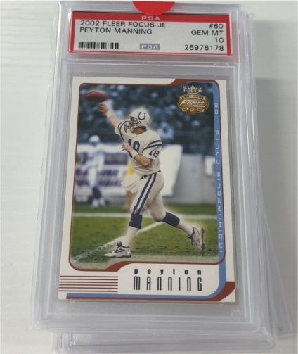 2002 Fleer Focus JE #60 Peyton Manning — front