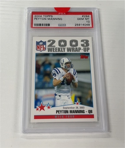 2004 Topps #294 Peyton Manning 2003 Weekly Wrap-Up — front
