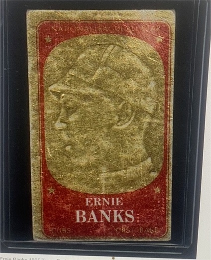 1965 Topps Embossed #58 Ernie Banks — front