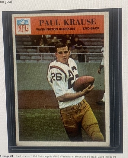 1966 Philadelphia #186 Paul Krause — front