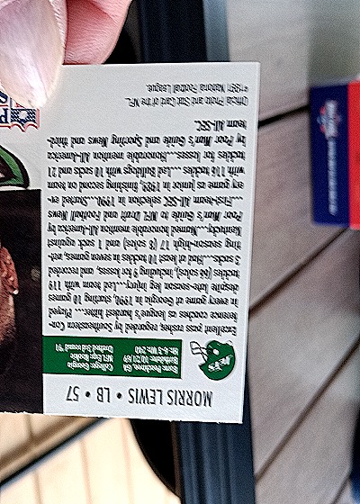 1991 Pro Set #57 Morris Lewis — back