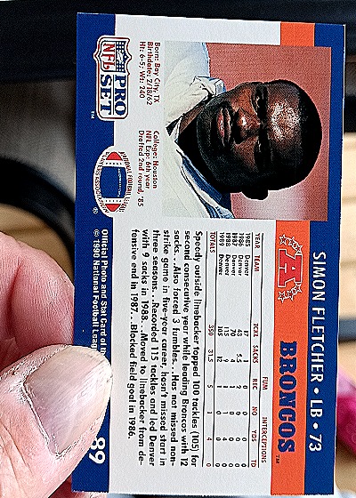 1990 Pro Set #89 Simon Fletcher — back