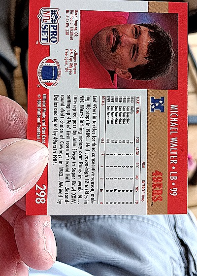 1990 Pro Set #298 Michael Walter — back
