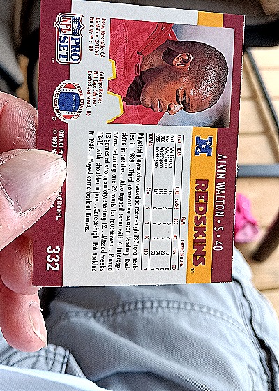 1990 Pro Set #332 Alvin Walton — back